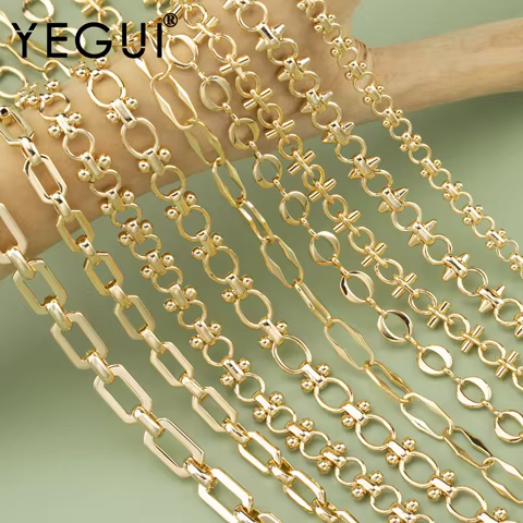 YEGUI C77,diy chain,18k gold rhodium plated,copper,pass REACH,nickel free,jewelry making,charms,diy bracelet necklace,1m/lot 12 best sales gold plated charm - №4