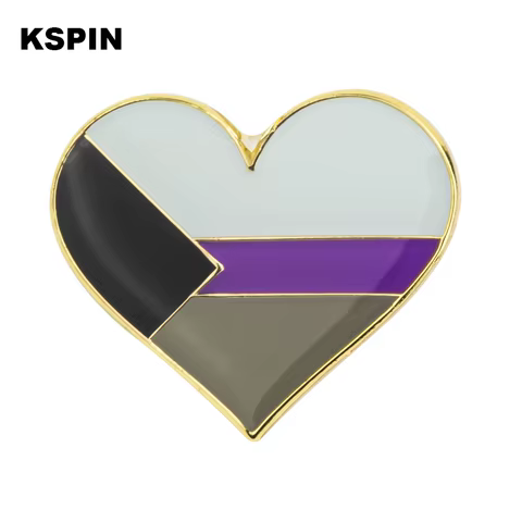 Demisexual Pride heart shaped Badge Symbol Pin Metal Badges Decorative Brooch Pins for Clothes Brooch Jewelry 6 best sales demisexual - №2