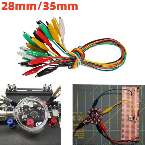 10pcs 50cm Alligator Clips 5 Colors Jumper Wires Kit Test Leads with Dual Ended Insulators Cable for Electric Circuit Connection 8 best sales ali toys - №6