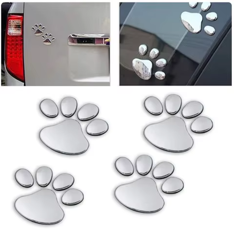 Car Stickers Creative Decals Paw 3D Animal Dog Cat Foot Prints Decal Car Motocycle Sticker Car Accessories 8 best sales dog paw sticker - №7