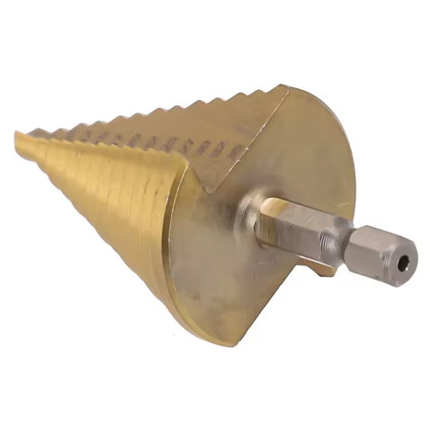 HSS Step Drill Bit Straight Groove Titanium Coated Wood Metal Hole Cutter 13 Steps Multiple Hole Cone Drill Bits 5-35mm 10 best sales customized hole punch - №10