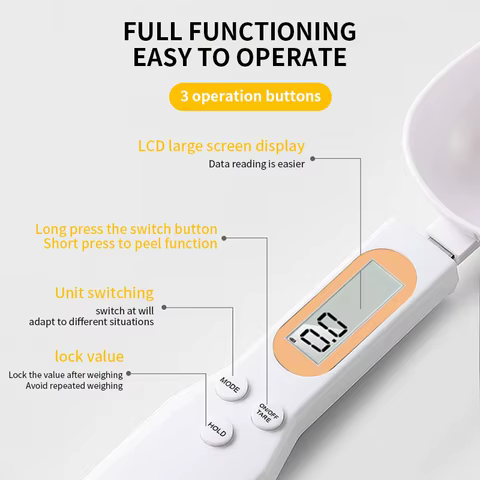 Mini Spoon Scale Digital Kitchen Scale Electronic LCD Food Scale 0.1-500g Cooking Flour Milk Coffee Powder Weight Measure Spoon 12 best sales house kitchen - №4