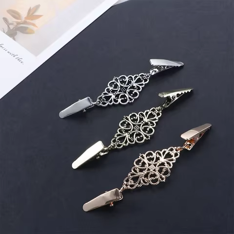 1 pcs Women Dress Decor Retro Fashion Alloy Material Cardigan Clamps Clamps for Fabric Clothing Clip Fasteners for Clothes 10 best sales fabric clips - №3