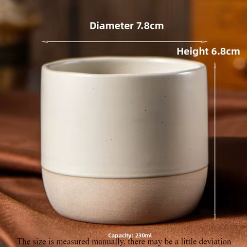 100/180/230ml Ceramic Coffee Cup Handmade Ceramic Round Japanese Tea Cup Easy To Clean BPA Free Suitable for Coffee Latte Tea 6 best sales asian cup - №6