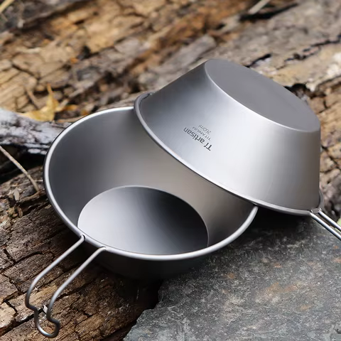 Tiartisan 260ml Titanium Camping Sierra Bowl With Fixed Handle Outdoor Picnic Ultralight Portable Salad Meal Bowl Food Container 8 best sales meal - №1