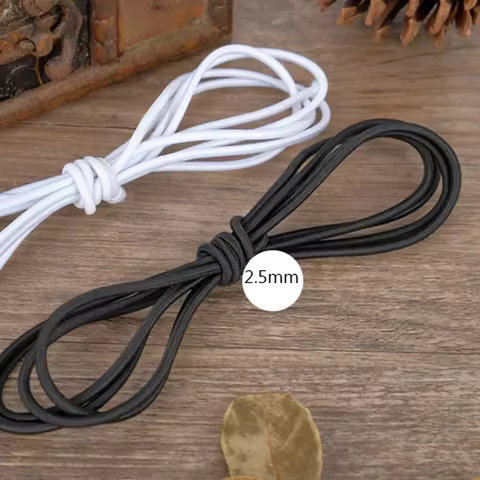 1mm 2mm 3mm 4mm White Black Round Elastic Bands Rubber Stitching Rope Tape Cord Wedding for DIY Sewing Clothes Accessories 10 best sales rubber for clothes - №5