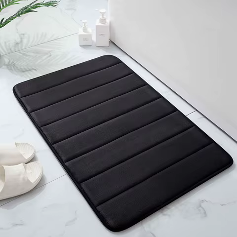 Memory Sponge Stripe Bathroom Non slip, Water Absorbent, Machine Washable Floor Mat 8 best sales anti slip shower mat - №6