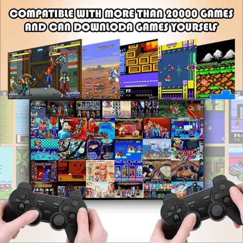 Retro Game Stick - Retro Game Console. Plug and Play. 20,500+ built-in games. Dual 2.4G wireless controllers (64G). 8 best sales emulator game console - №2