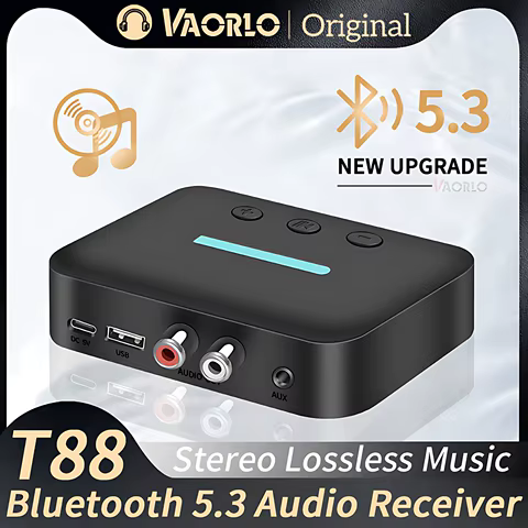 USB Bluetooth 5.3 Audio Receiver Adapter Wireless Stereo Music 3.5mm AUX R/L RCA Support U-Disk Playback For Desktop Speaker Amp 10 best sales usb type c wireless adapter - №4