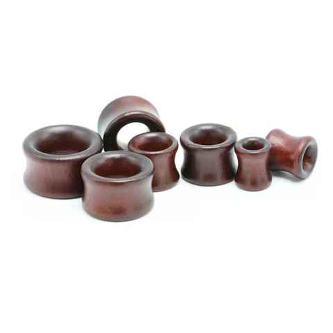 2pcs fashion flesh tunnels ear plugs big gauge piercing expander brown Bubinga rose wood 8mm-20mm piercing body jewelry for men 6 best sales lewitt - №2