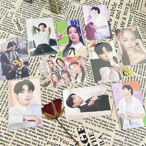 50pcs Korea Card Sleeves Clear Acid Free CPP HARD Photocard Holographic Protector Film Album Binder Photo Popcorn Card 12 best sales photo album 9x13 - №4