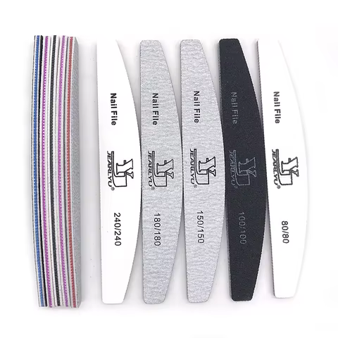 5/25Pcs/Lot Nail File Mix Color 80/100/150/180/240 Grit Professional Sandpaper Cuticle Remover Buffer Files Manicure Tool Set 10 best sales mini nail file - №1