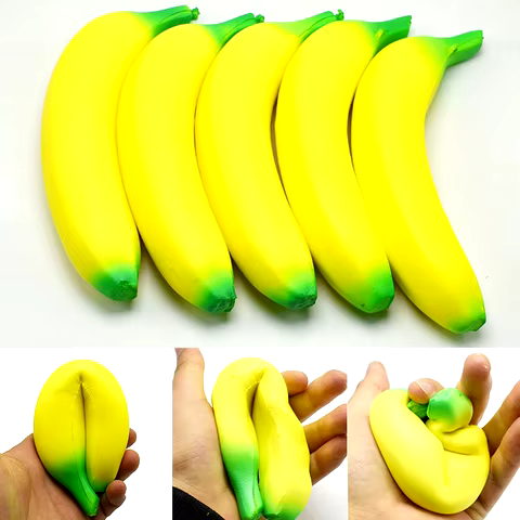 Anti-stress Squishy Banana Toys Slow Rising Jumbo Squishy Fruit Squeeze Toy Funny Stress Reliever Reduce Pressure Prop 12 best sales banana toy - №3