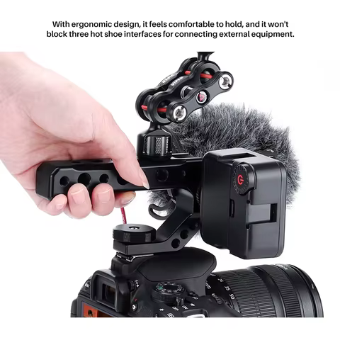 DSLR Camera Top Handle Grip Mirrorless Smallrig Camera Cold Shoe Adapter Mount Hand Held Stabilizer Camera Accessory Top Handle 8 best sales moza r5 - №8
