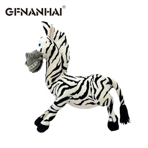 1pc 20-35cm 6 Styles Madagascar plush toy stuffed soft animal dolls giraffe hippo lion penguin zebra lemurs figure gift for kids 12 best sales madagascar toy - №2