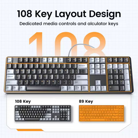 UGREEN Mechanical Keyboard 108 PBT Keycaps Wired Keyboard Red Switch Russian/Korean/EN for Desktop Laptop Windows Mac OS Gaming 10 best sales 108 keyboard kit - №8