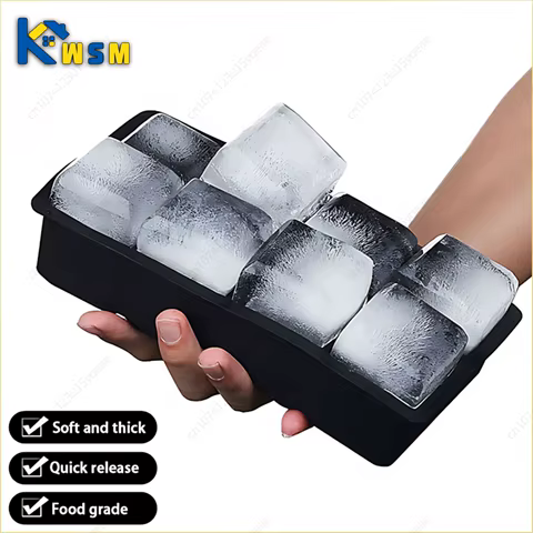 4/6/8/15Grids Silicone Ice Cube Molds Spherical Ice Cube Molds Ice Cream Ice Cube Making Machine Reusable Whiskey Ice Cube Molds 8 best sales kitchen mold - №5