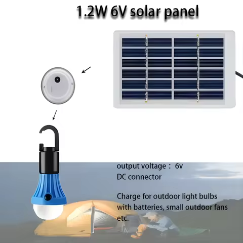 Solar Panel 1.2W 6V Mini USB Monocrystalline Solar Panel Power Module Charger Outdoor Polycrystalline DIY with 118.27 inch Cable 8 best sales solar panel camping - №8