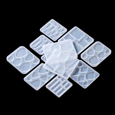 Geometric Earring Pendant Silicone Mold For Epoxy Resin DIY Earring Keychain Necklace Charms Resin Silicone Mold Jewelry Making 10 best sales silicon resin - №1