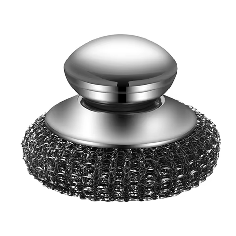 1PC Steel Wool Scrubber with Handle Stainless Steel Cleaning Brushes Cleaning Dishes Stock Pots Pans Griddles Grills 8 best sales electric grill brush - №7