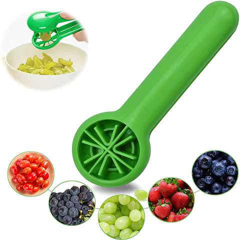 1pc Grape Cutter, Green Multi-functional Fruit And Vegetable Cutter, Bladeless Creative Kitchen Gadgets Kitchen Accessories 10 best sales grape cutter - №5