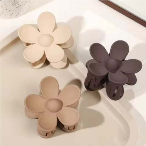 Neutral Colors Flower Claw Clips, Hair Clips For Women Non Slip, Claw Clips for Thick Hair Women Girls Gifts 10 best sales large flower hair claw clips - №9