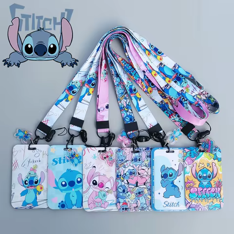 Lilo Stitch Cartoon Lanyard for Keys Chain Credit Card Cover Pass Mobile Phone Card ID Badge Holder Key Chain Accessories Gifts 8 best sales stitch lanyard - №8